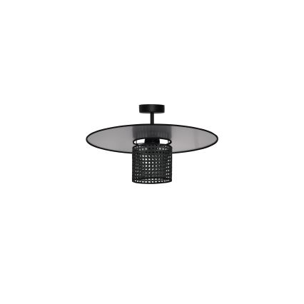 Duolla - Ytmonterad ljuskrona TOKYO RATTAN 1xE27/15W/230V diameter 50 cm svart/silver