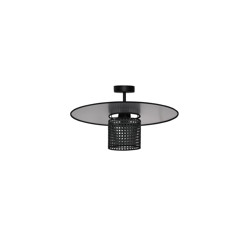 Duolla - Ytmonterad ljuskrona TOKYO RATTAN 1xE27/15W/230V diameter 50 cm svart/silver