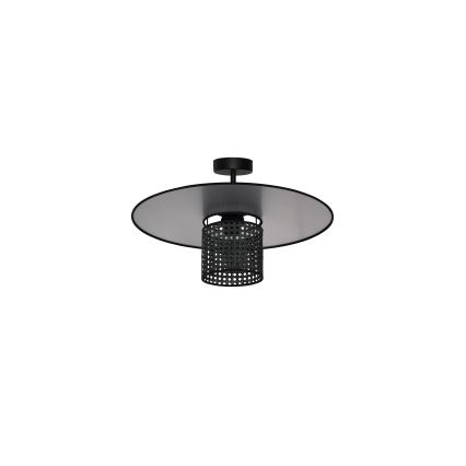 Duolla - Ytmonterad ljuskrona TOKYO RATTAN 1xE27/15W/230V diameter 50 cm svart/silver