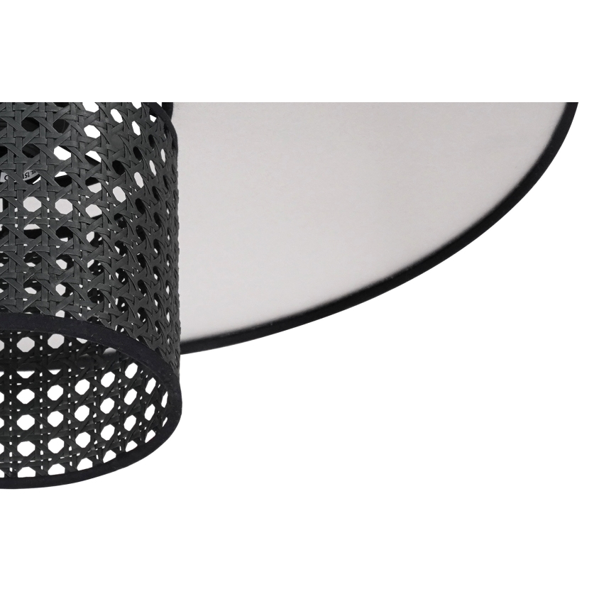 Duolla - Ytmonterad ljuskrona TOKYO RATTAN 1xE27/15W/230V diameter 50 cm svart/silver