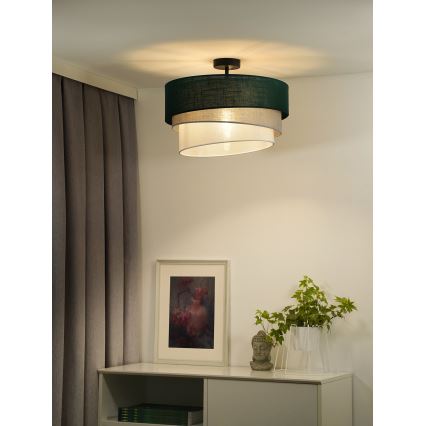 Duolla - Ytmonterad ljuskrona TRIO 1xE27/15W/230V diameter 45 cm grön/grå/vit