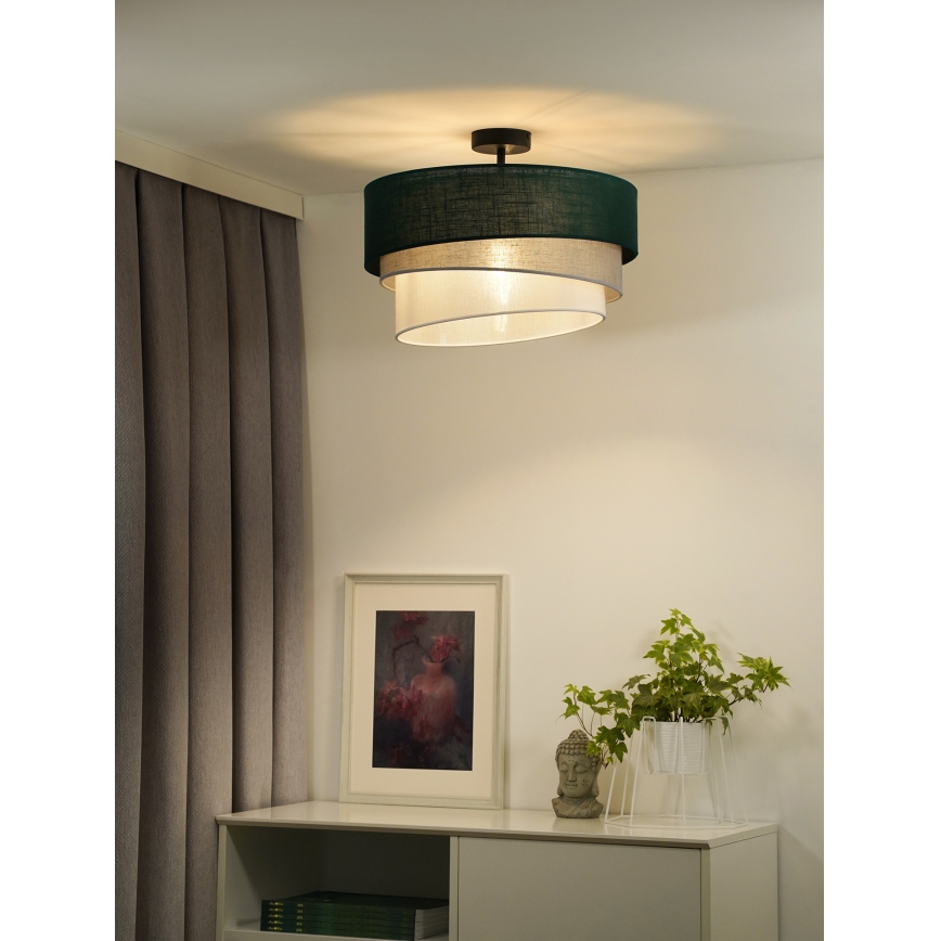 Duolla - Ytmonterad ljuskrona TRIO 1xE27/15W/230V diameter 45 cm grön/grå/vit