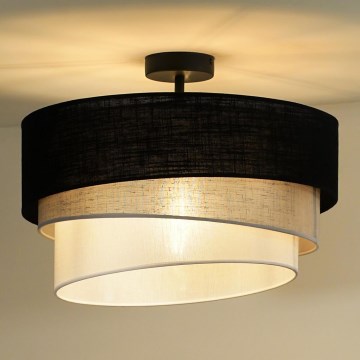 Duolla - Ytmonterad ljuskrona TRIO 1xE27/15W/230V diameter 45 cm svart/grå/vit