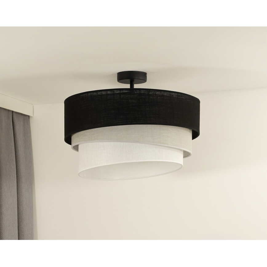 Duolla - Ytmonterad ljuskrona TRIO 1xE27/15W/230V diameter 45 cm svart/grå/vit
