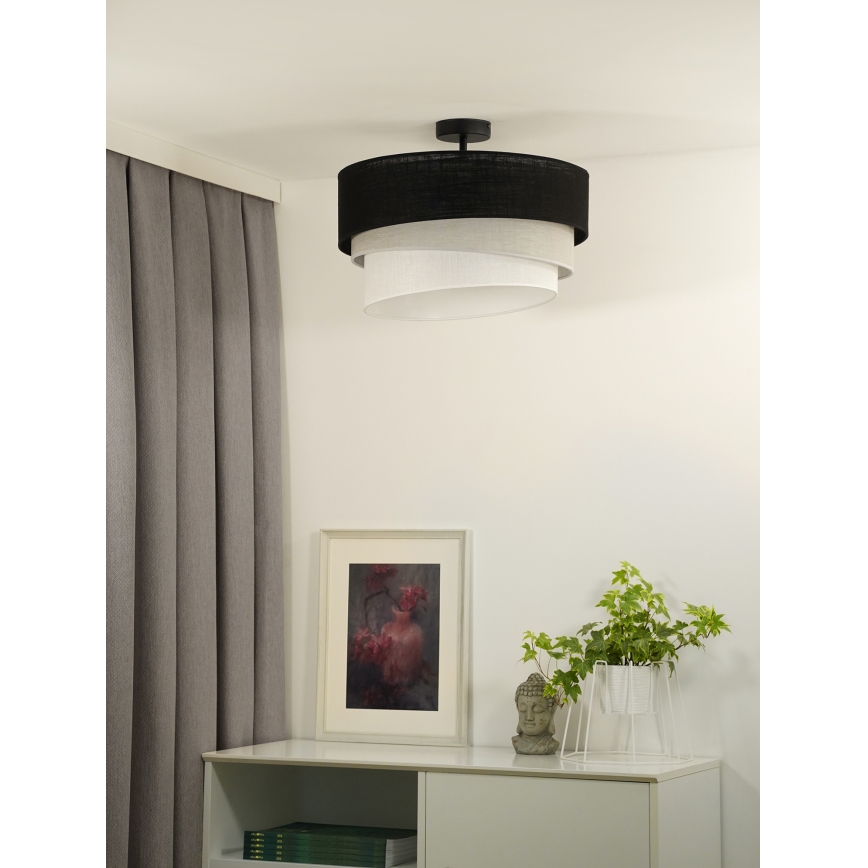 Duolla - Ytmonterad ljuskrona TRIO 1xE27/15W/230V diameter 45 cm svart/grå/vit