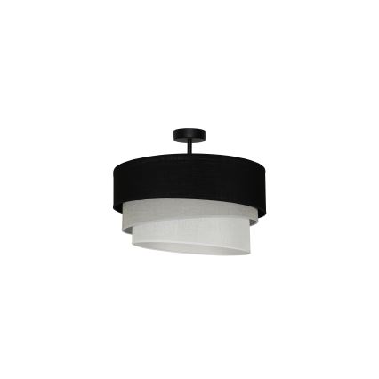 Duolla - Ytmonterad ljuskrona TRIO 1xE27/15W/230V diameter 45 cm svart/grå/vit