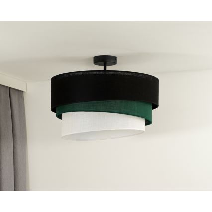 Duolla - Ytmonterad ljuskrona TRIO 1xE27/15W/230V diameter 45 cm svart/grön/vit