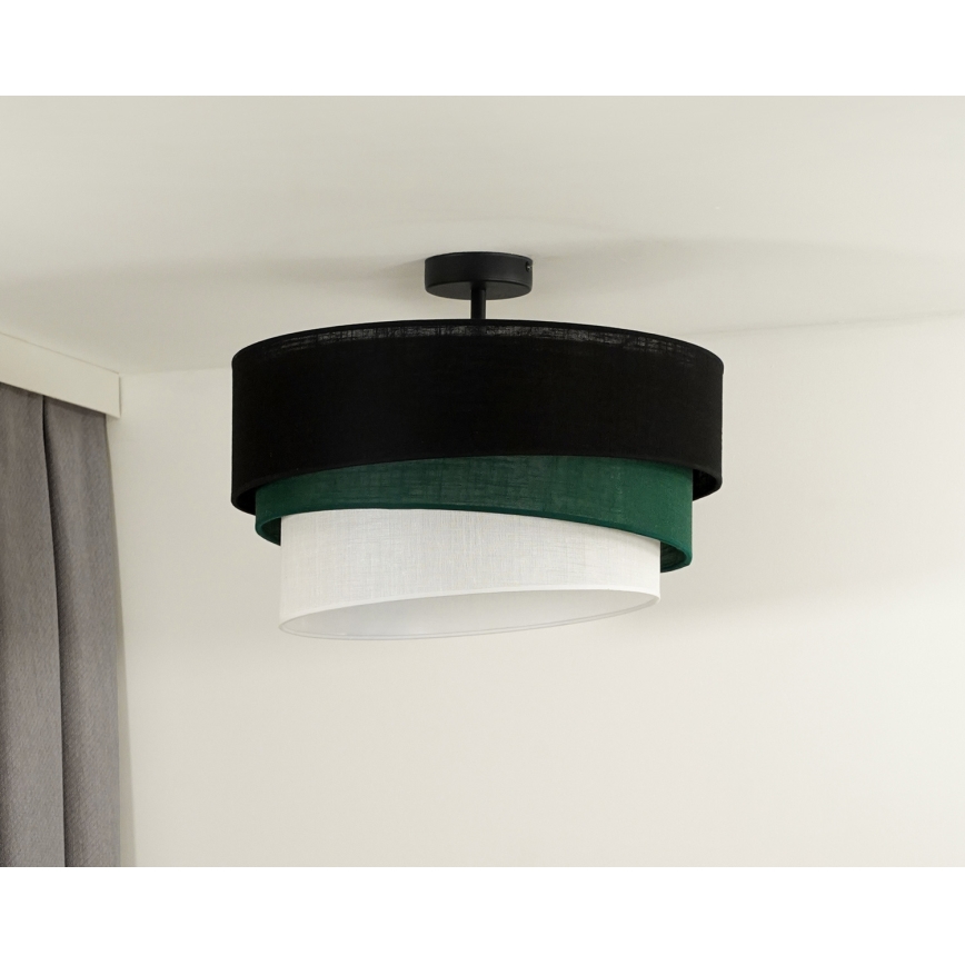 Duolla - Ytmonterad ljuskrona TRIO 1xE27/15W/230V diameter 45 cm svart/grön/vit
