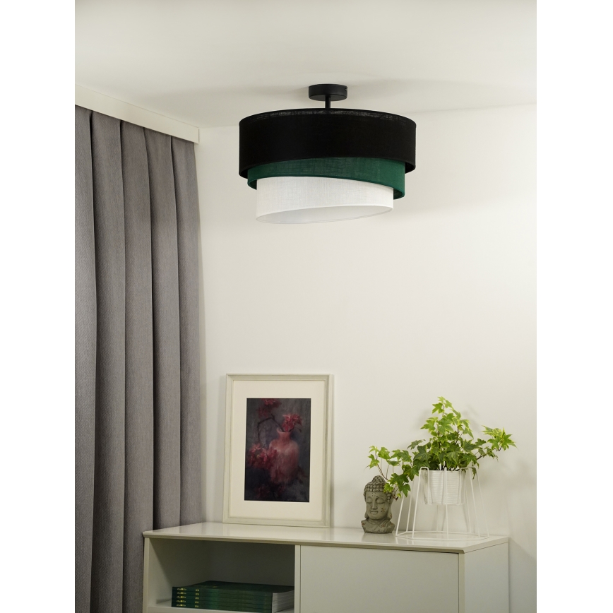 Duolla - Ytmonterad ljuskrona TRIO 1xE27/15W/230V diameter 45 cm svart/grön/vit