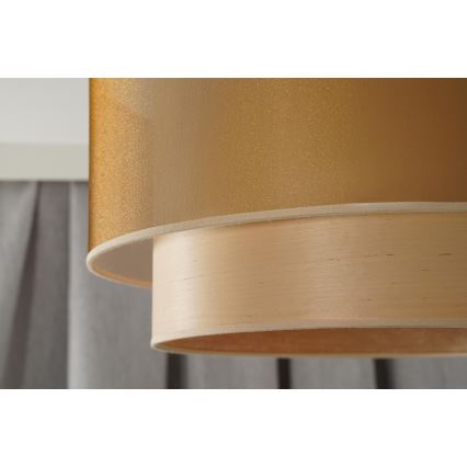 Duolla - Ytmonterad ljuskrona WOOD BOHO 1xE27/15W/230V diameter 45 cm koppar/beige