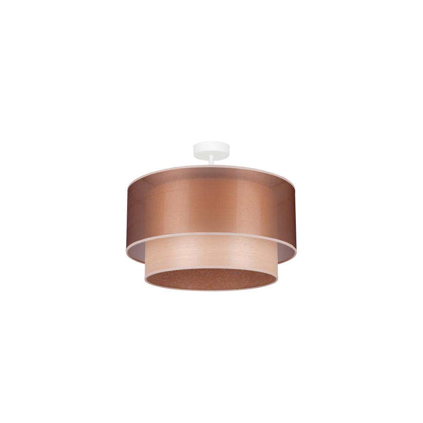 Duolla - Ytmonterad ljuskrona WOOD BOHO 1xE27/15W/230V diameter 45 cm koppar/beige