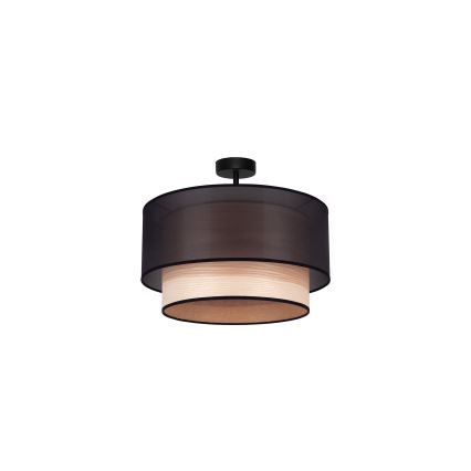 Duolla - Ytmonterad ljuskrona WOOD BOHO 1xE27/15W/230V diameter 45 cm svart/beige