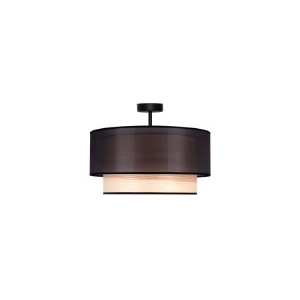 Duolla - Ytmonterad ljuskrona WOOD BOHO 1xE27/15W/230V diameter 45 cm svart/beige