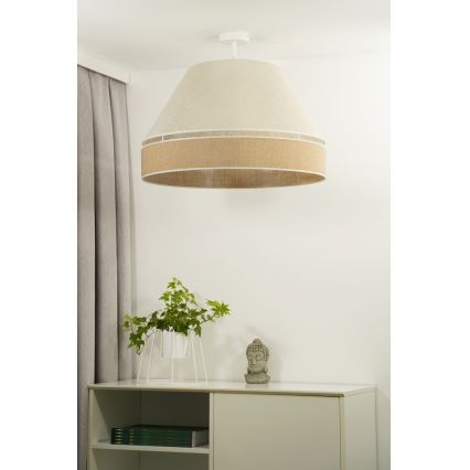 Duolla - Ytmonterad ljuskrona YUTE AVIGNON 1xE27/15W/230V diameter 60 cm grå/brun