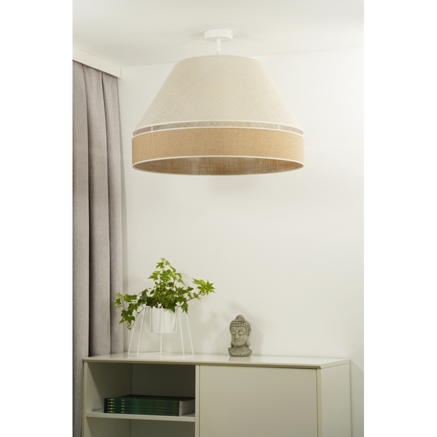 Duolla - Ytmonterad ljuskrona YUTE AVIGNON 1xE27/15W/230V diameter 60 cm grå/brun