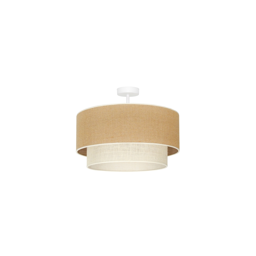 Duolla - Ytmonterad ljuskrona YUTE BOHO 1xE27/15W/230V diameter 45 cm brun/grädde