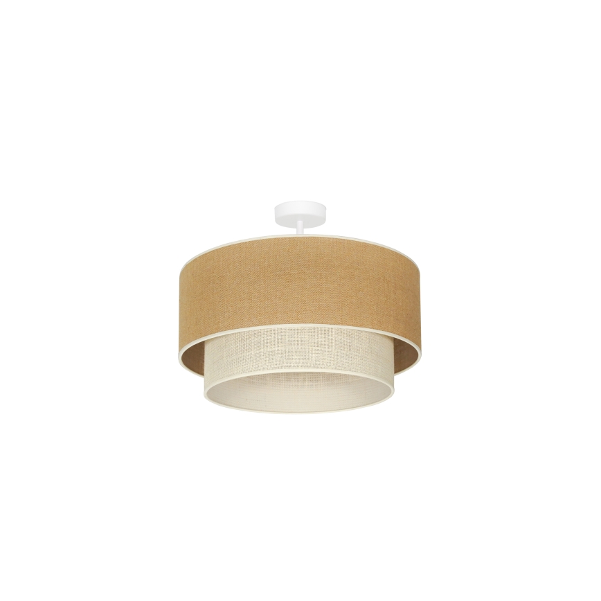 Duolla - Ytmonterad ljuskrona YUTE BOHO 1xE27/15W/230V diameter 45 cm brun/grädde