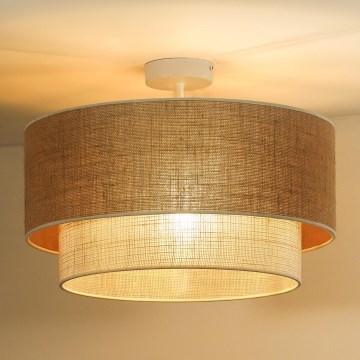 Duolla - Ytmonterad ljuskrona YUTE BOHO 3xE27/15W/230V diameter 60 cm brun/grädde