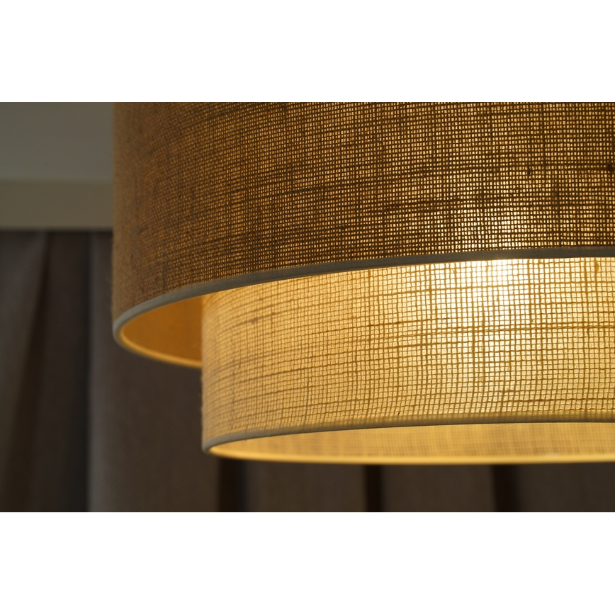 Duolla - Ytmonterad ljuskrona YUTE BOHO 3xE27/15W/230V diameter 60 cm brun/grädde
