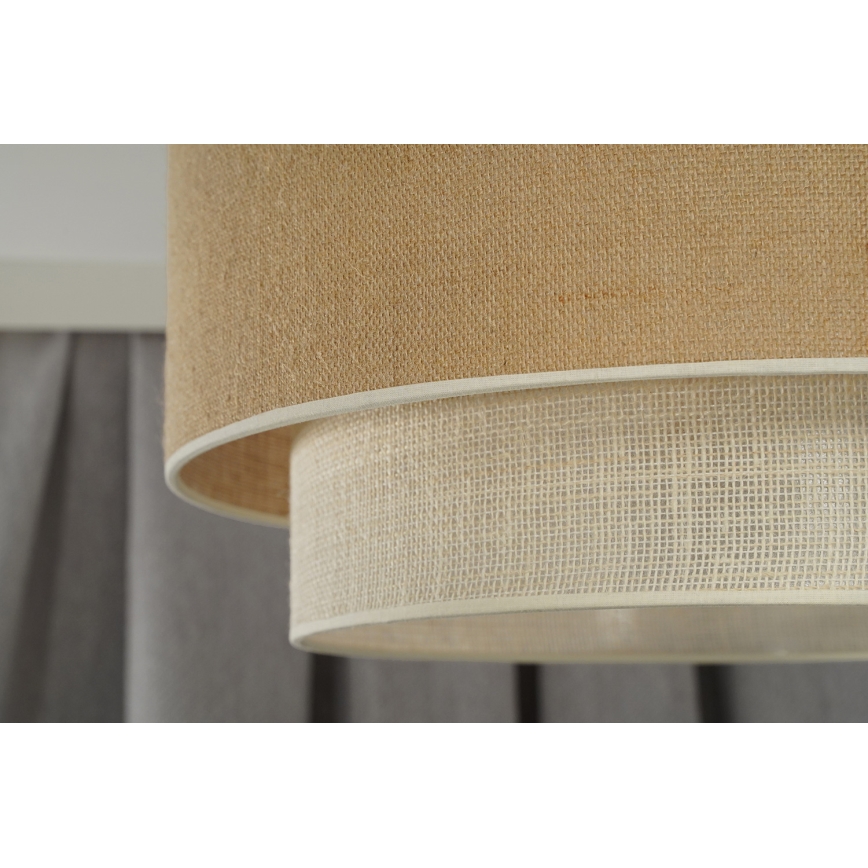 Duolla - Ytmonterad ljuskrona YUTE BOHO 3xE27/15W/230V diameter 60 cm brun/grädde