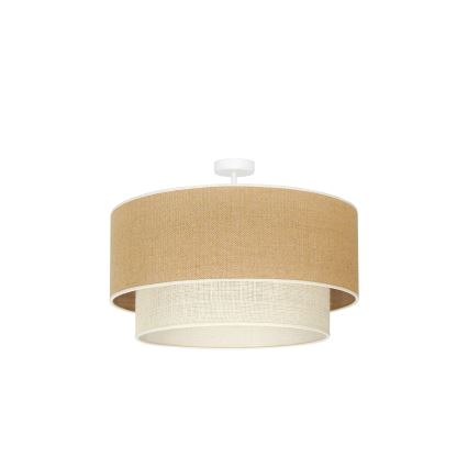 Duolla - Ytmonterad ljuskrona YUTE BOHO 3xE27/15W/230V diameter 60 cm brun/grädde