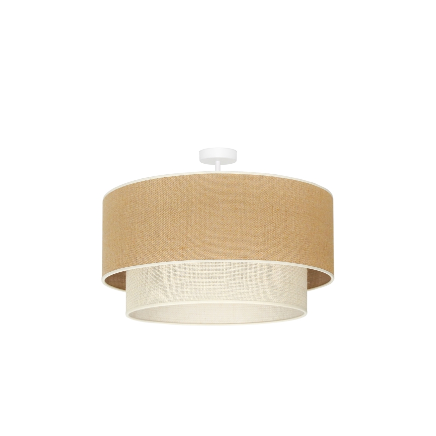 Duolla - Ytmonterad ljuskrona YUTE BOHO 3xE27/15W/230V diameter 60 cm brun/grädde