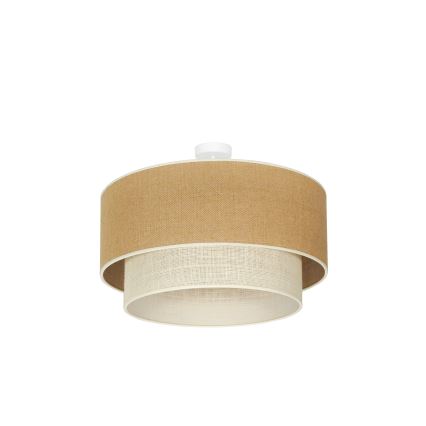 Duolla - Ytmonterad ljuskrona YUTE BOHO 3xE27/15W/230V diameter 60 cm brun/grädde