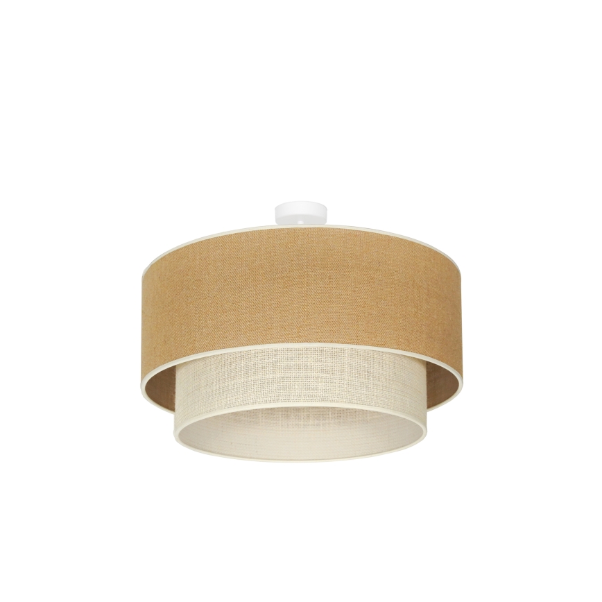 Duolla - Ytmonterad ljuskrona YUTE BOHO 3xE27/15W/230V diameter 60 cm brun/grädde