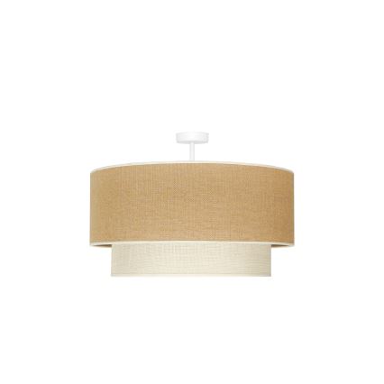 Duolla - Ytmonterad ljuskrona YUTE BOHO 3xE27/15W/230V diameter 60 cm brun/grädde