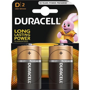 Duracell - 2 delar Alkaliskt batteri Basic LR20/D 1,5V 12500 mAh