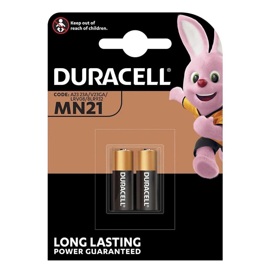 Duracell - 2 delar Alkaliskt batteri MN21/A23 12V 50 mAh