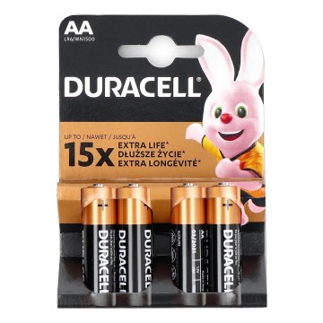 Duracell - 4 delar Alkaliskt batteri Basic LR06/AA 1,5V 2650 mAh