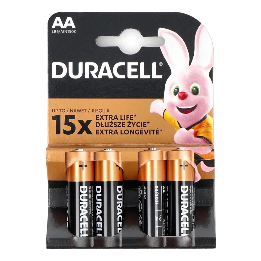 Duracell - 4 delar Alkaliskt batteri Basic LR06/AA 1,5V 2650 mAh