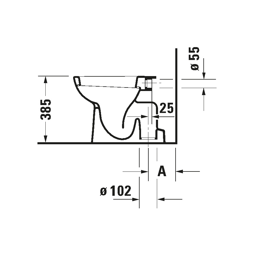 Duravit 21100100002 - Golvstående WC D-CODE, keramik/blank vit