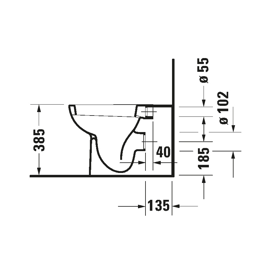 Duravit 21150900002 - Stående WC D-CODE keramik/blankvit