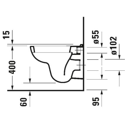 Duravit 22110900002 - Vägghängd WC D-CODE keramik/blank vit