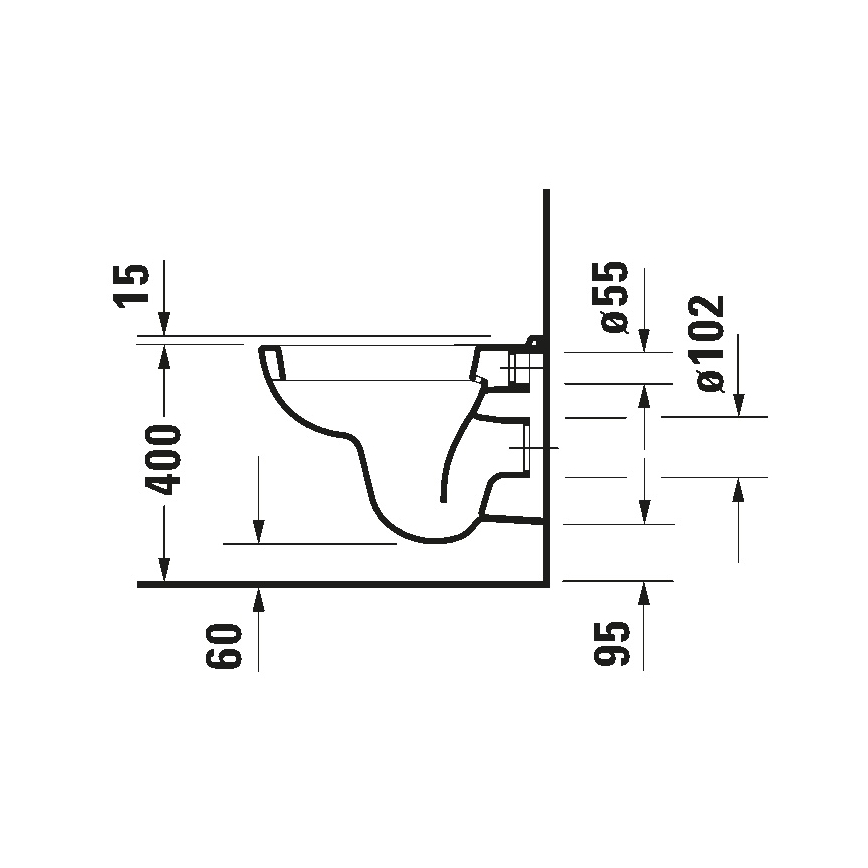 Duravit 22110900002 - Vägghängd WC D-CODE keramik/blank vit
