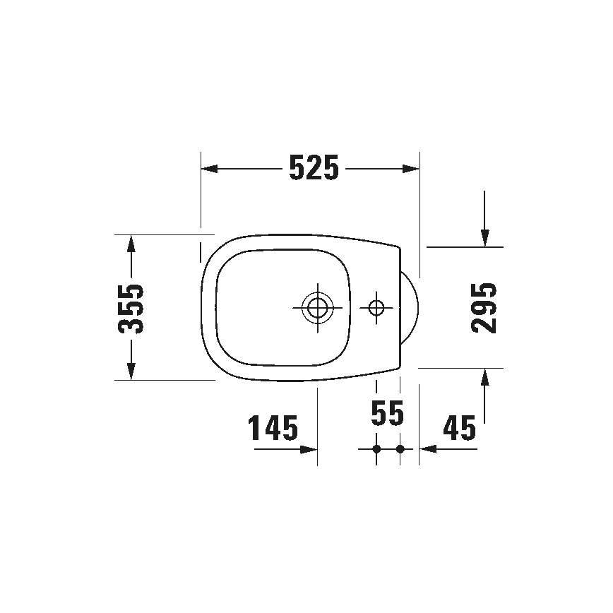 Duravit 22371000002 - Fristående bidé D-CODE 35,5x52,5 cm keramik/blank vit