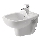 Duravit 22371500002 - Vägghängd bidé D-CODE keramik/blank vit