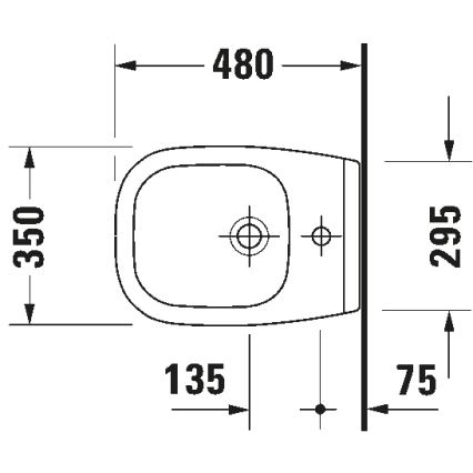 Duravit 22371500002 - Vägghängd bidé D-CODE keramik/blank vit