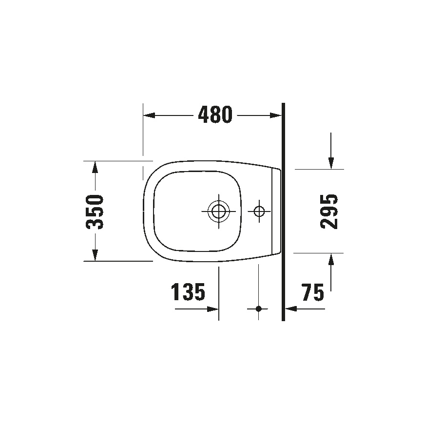 Duravit 22371500002 - Vägghängd bidé D-CODE keramik/blank vit