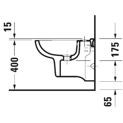 Duravit 22371500002 - Vägghängd bidé D-CODE keramik/blank vit