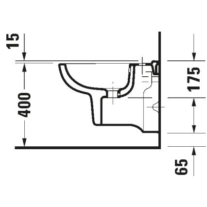 Duravit 22371500002 - Vägghängd bidé D-CODE keramik/blank vit