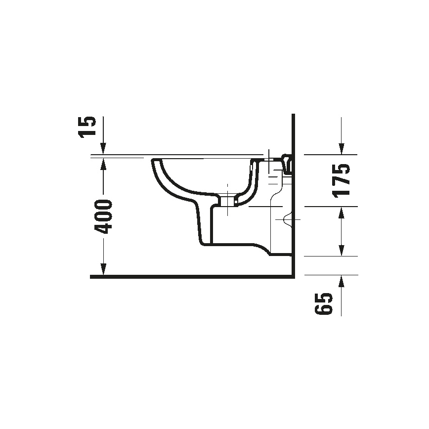 Duravit 22371500002 - Vägghängd bidé D-CODE keramik/blank vit