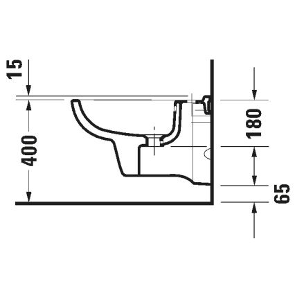 Duravit 22571500002 - Vägghängd bidé D-CODE keramik/glänsande vit
