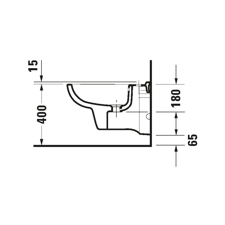 Duravit 22571500002 - Vägghängd bidé D-CODE keramik/glänsande vit
