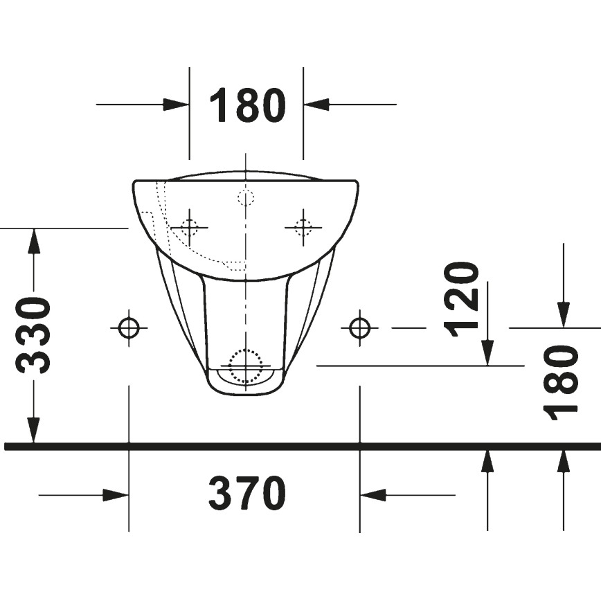 Duravit 22571500002 - Vägghängd bidé D-CODE keramik/glänsande vit