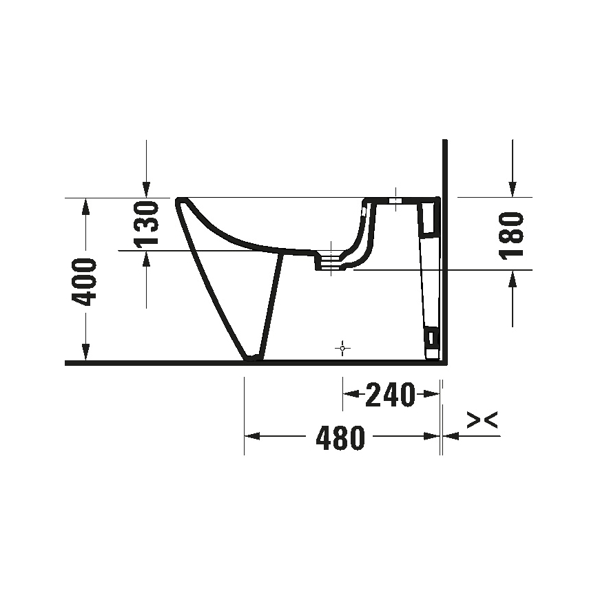 Duravit 2294100000 - Golvstående bidé D-NEO keramik/blank vit