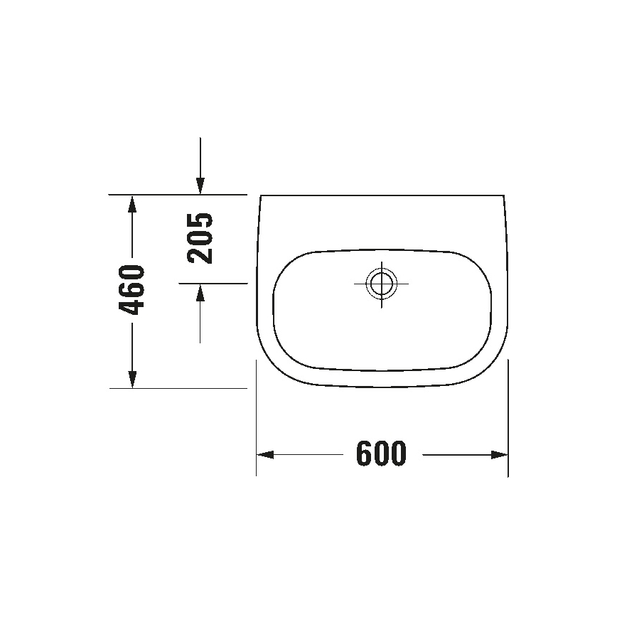 Duravit 23116000702 - Väggmonterat tvättställ D-CODE 60x46 cm keramik/blank vit