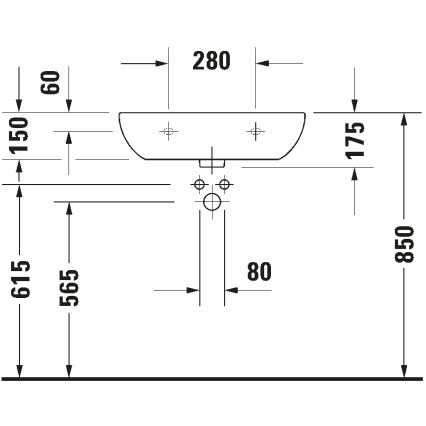 Duravit 23116000702 - Väggmonterat tvättställ D-CODE 60x46 cm keramik/blank vit